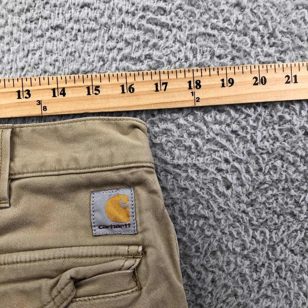 Carhartt Pants Mens 34x30 Beige Canvas Cargo Relaxed Straight Workwear Utility